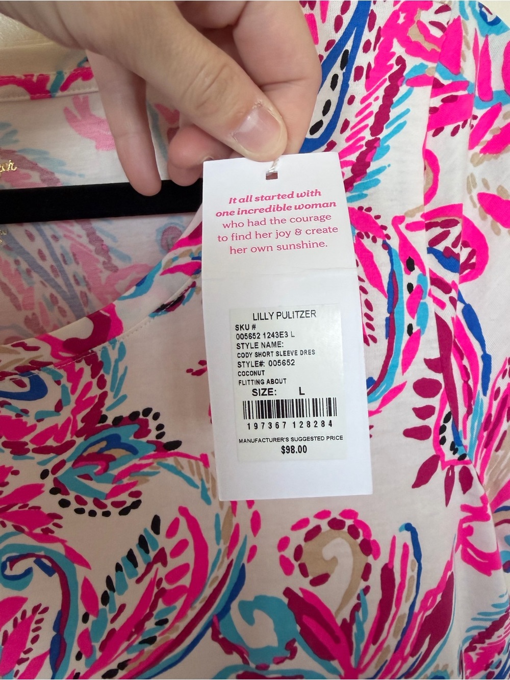 LILLY PULITZER Cody Short Sleeve Dress in Coconut Flitting About - Picture 3 of 4